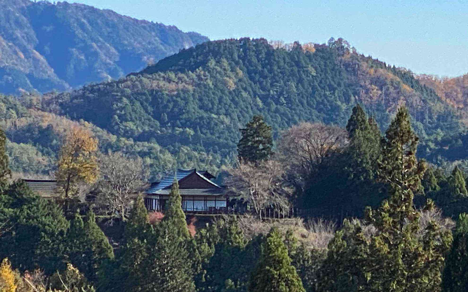 遠くに見えるは田峯城